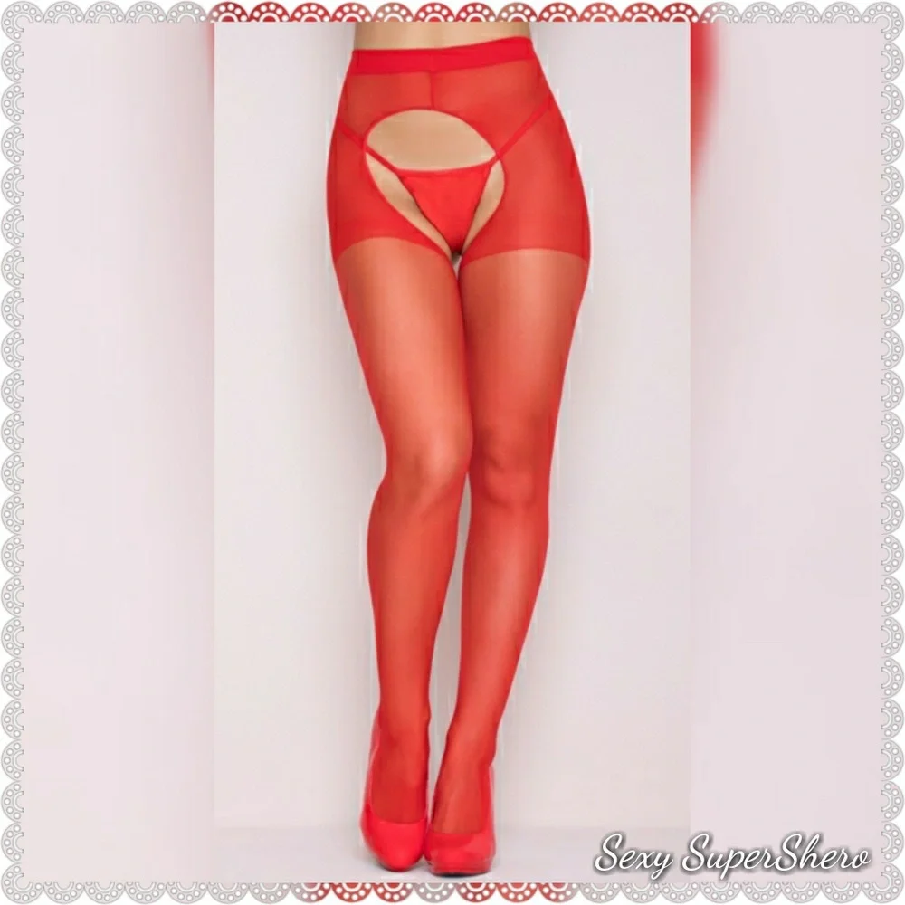 COPY - 🆕Nude/Beige Sheer Cr⚫tchless Lingerie Pantyhose